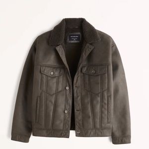 Abercrombie Relaxed Vegan Suede Trucker Jacket